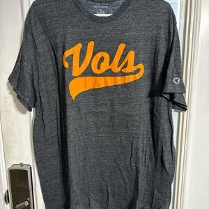 Champion Dark Gray Tee with Orange Vols Script